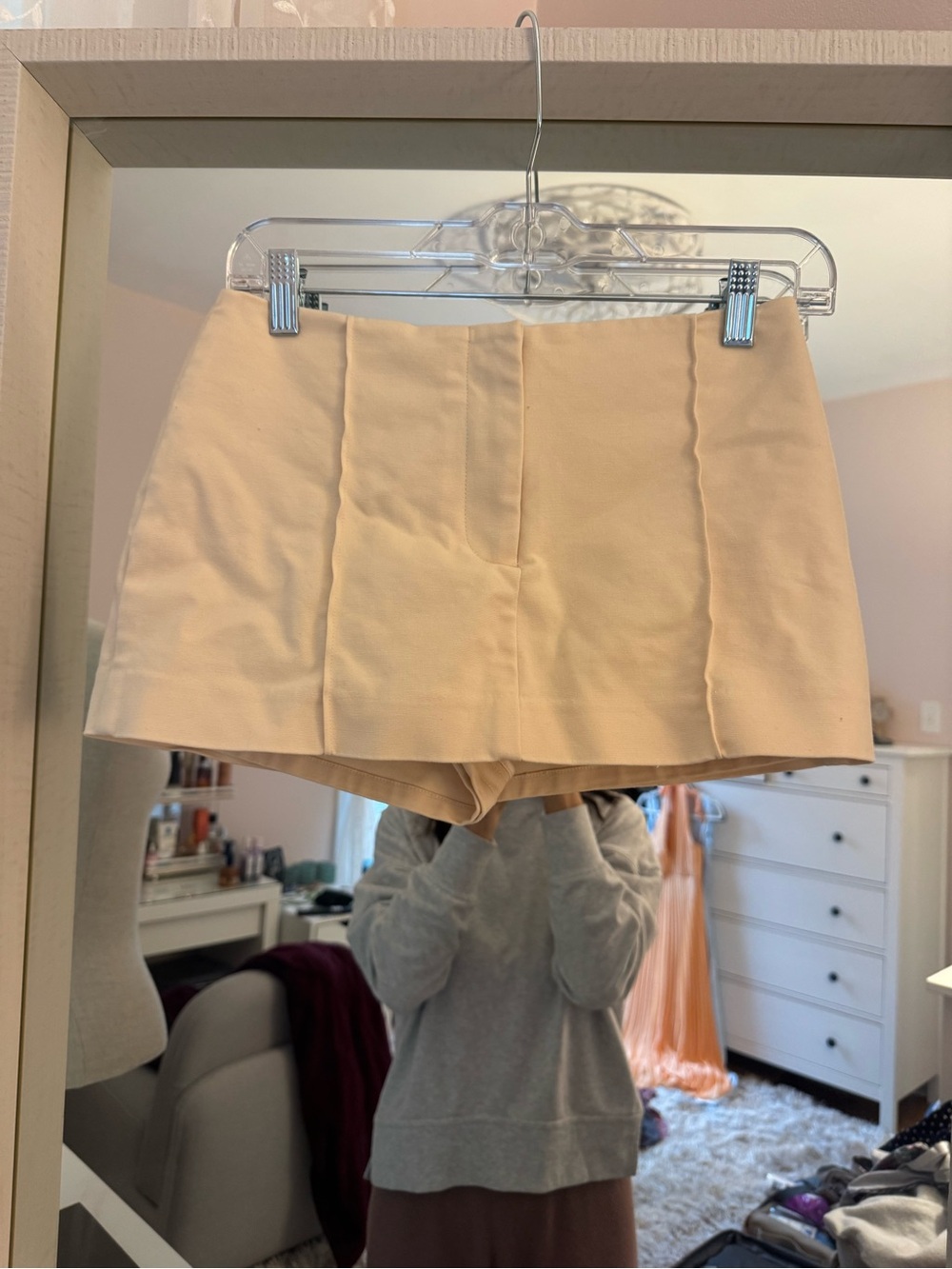 NBD Beige High-Rise Mini Skirt